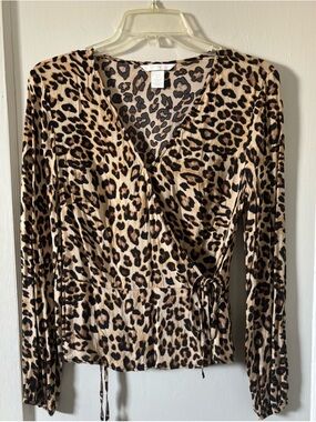 H&M Leopard Print Wrap Top
